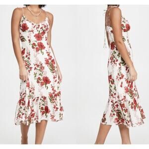 Reformation Embry Floral Print Midi Dress in Georgette, 12